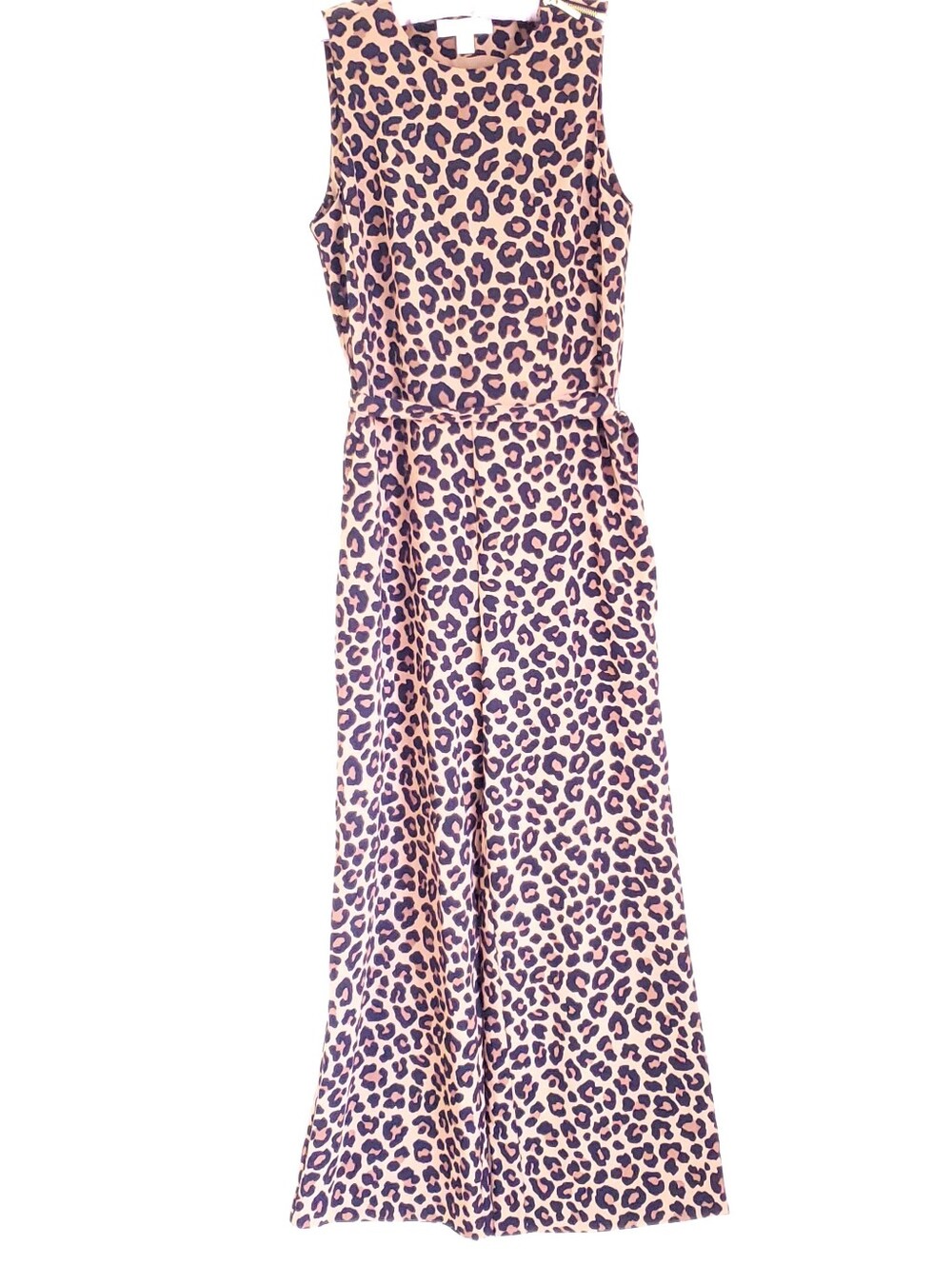 MICHAEL KORS Leopard Sleeveless Jumpsuit Onepiece Wide Leg  SIZE 8 Brown Black